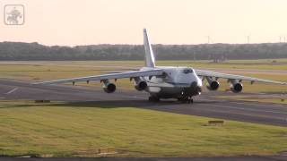 Heavy Antonov AN124 Ruslan visits Düsseldorf take off [upl. by Haerr796]