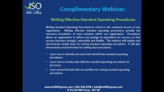 Writing Effective Standard Operating Procedures [upl. by Enaamuj]