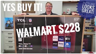 Walmart 228 TCL 65quot Roku Smart TV Review YES BUY IT Black Friday Best TV Deal [upl. by Aihsekal]