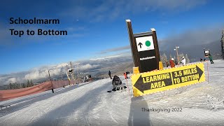 Schoolmarm Top to Bottom Run Keystone Resort Thanksgiving Day 2022 [upl. by Eekorehc]