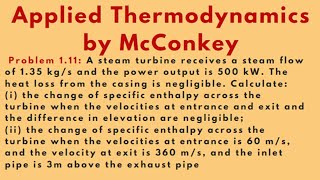 Calculate the change of specific enthalpy Problem 111 Applied Thermodynamics by McConkey [upl. by Lona319]