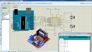 Driver l298 in Proteus  Driver l298n  l298n arduino [upl. by Gnek]