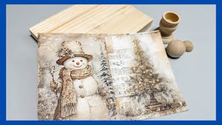 Vintage Christmas Shelf Sitter DIY  Double Sided Decor  Just 1 Quick Craft [upl. by Atniuq656]