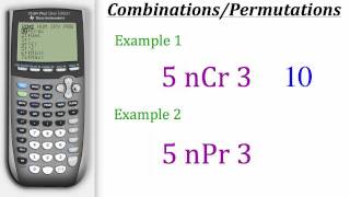 TI Calculator Tutorial Combinations amp Permutations [upl. by Enairda]