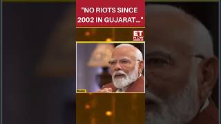 quotNot A Single Riots Since 2002 In Gujaratquot PM Modi  etnow pmmodi gujarat riot shorts [upl. by Adekam]