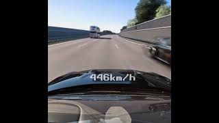 Over 400kmh on German AUTOBAHN with 1500hp Nissan GTR [upl. by Camroc]