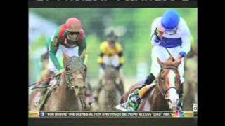 Jockey Goggle Demonstration on the Equicizer Belmont Stakes 2011 [upl. by Mikaela536]