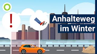 Autofahren bei Eis und Schnee Anhalteweg im Winter [upl. by Atiran]