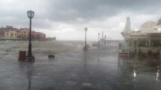 Storm  Chania  Crete  Greece 03122013 [upl. by Ardnaxela]