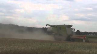 CLASS LEXION 670 Terra Trac V750 Schneidwerk bei der Rapsernte in Oberfranken im Juli 2015 Teil 12 [upl. by Dita]