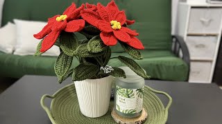 Tutorial Flor Nochebuena A Crochet  Poinsettia💚Mayelin Ros [upl. by Velasco]