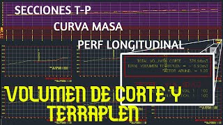 VOLUMENES EN CIVILCAD  SECCIONES TERRENO Y PROYECTO  CURVA MASA Y PERFIL LONGITUDINAL  LTCM TOPO [upl. by Meisel]