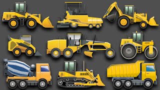 Learning Construction Vehicles for Kids  Construction Equipment Bulldozers Dump Trucks Excavators [upl. by Aihcats]