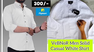 VeBNoR Men Solid Casual White Shirt on Flipkart  White Shirt for Men  Shirt for Men [upl. by Betthezel788]