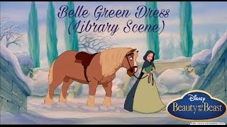 Review Belle Green Dress Library Scene Disney Store doll PT BR [upl. by Glenda]