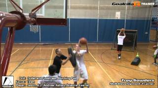 Outlet and Finish Drill with Blocking Pad Team Goalrilla G Trainer Basketball Drill [upl. by Dyan]