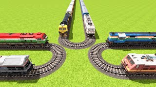 6 TRAINS OVERLAPPING ON THE THREE 180 DEGREE° SHARP TURNS RAILROAD ▶️ Train Simulator  CrazyRails [upl. by Lauretta394]