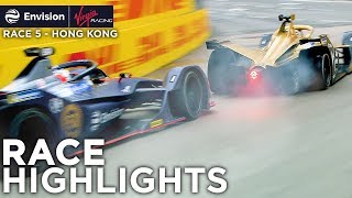 Formula E Hong Kong EPrix Race Highlights Envision Virgin Racing [upl. by Ahtel409]