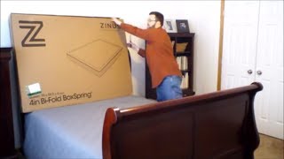 Zinus 4inch Low Profile BiFold BoxSpring Unboxing AKA quotJayannaquot [upl. by Mala684]