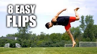 8 Flips Anyone Can Learn At Home  By Turning A CartWheel into The Flip [upl. by Anaerb]