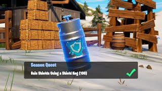 Gain Shields Using a Shield Keg 100  Fortnite Week 5 Season Quest [upl. by Helfant128]