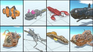 8 Water Creatures vs Aquatics Animal Revolt Battle Simulator [upl. by Aerdna85]