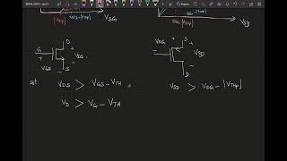 Lecture 14 2 Condition for saturation region in an NMOS transistor vs PMOS transistor [upl. by Arres]