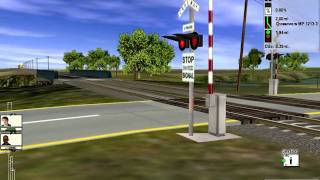 Trainz 2006 Santa Fe SD402 Blasts Through Crossing [upl. by Vivle]