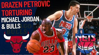 Drazen Petrovic Torturing Michael Jordan amp Chicago Bulls [upl. by Jehius]