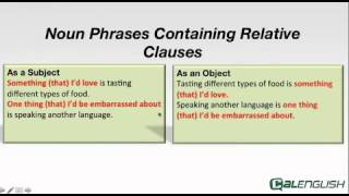 Noun Phrases Containing Relative Clauses [upl. by Ajiat]