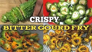 Crispy Bitter Gourd Fry in Air fryer  Karela fry with 1 tsp Oil Air Fryer Recipes  Pavakkai Chips [upl. by Catharina]