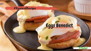 How to make Eggs Benedict with a turkey slice  Halal Breakfast Easiest Recipe [upl. by Acisset]