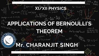 Applications of Bernoullis Theorem by Mr Charanjit Singh Physics 11th Class amp12th Class [upl. by Olmsted]