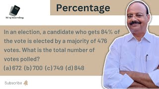 In an election a candidate who gets 84 of the vote is elected by a majority of 476 votes [upl. by Merla288]