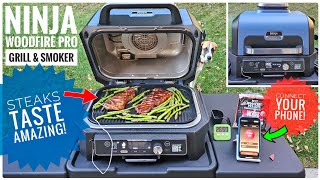 Ninja Woodfire Pro Connect XL Outdoor Grill amp Smoker Review Steaks Taste Amazing [upl. by Sebbie449]