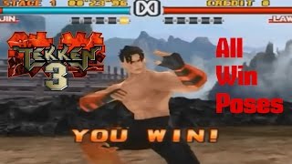 Tekken 3 All Win poses  All Characters [upl. by Loriner317]