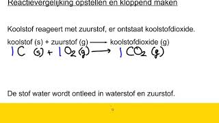 Reactievergelijking opstellen en kloppend maken [upl. by Drofnil]