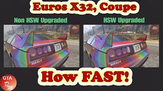 GTA 5 Online  HSW Max Speed for Annis Euros X32 pre and post HSW upgrade [upl. by Reggis]