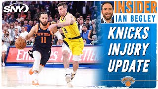 Ian Begley provides an injury update on Jalen Brunson and OG Anunoby ahead of Knicks Game 3  SNY [upl. by Theobald]