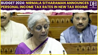 Income Tax Slab 2425 F M Nirmala Sitharaman announces personal income tax rates in new tax regime [upl. by Anitsim]