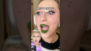 Viral Beetlejuice lips👄🪲 zebra beetlejuicemakeup viralvideo hacklipstickmakeuphacksshorts [upl. by Matthus]