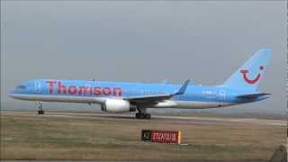 Thomson Airways Boeing 757200 Smoky Takeoff [upl. by Bysshe]