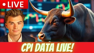 CPI DATA LIVE  Market Open With Short The Vix [upl. by Oidualc973]