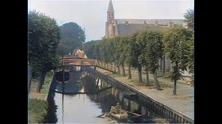 Beautiful Bolsward amp Sloten in Friesland Netherlands in 1924 in color AIenhanced amp colorized [upl. by Hiroko689]