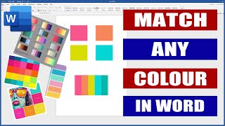 How to Match any Colour in Word  Microsoft Word Tutorials [upl. by Meakem226]