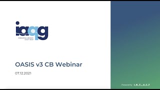 OASIS v3 CB Preview Webinar [upl. by Aiciled]