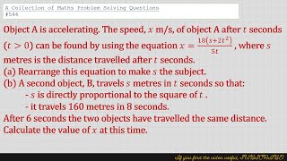 A Collection of Maths Problem Solving Questions 544 Algebra  Direct Proportion [upl. by Ynaffi]