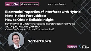 Electronic Properties of Interfaces with Hybrid Metal Halide Perovskites How to Ob Norbert Koch [upl. by Hickey666]