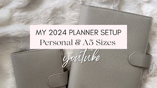 My 2024 Planner Setup  Personal amp A5 Rings in Ash  Cloth amp Paper  8lotus [upl. by Isolde166]