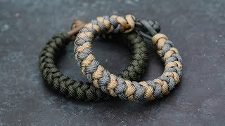 4 Strand Round Braid Knot and Loop Paracord Bracelet Tutorial [upl. by Nwavahs]